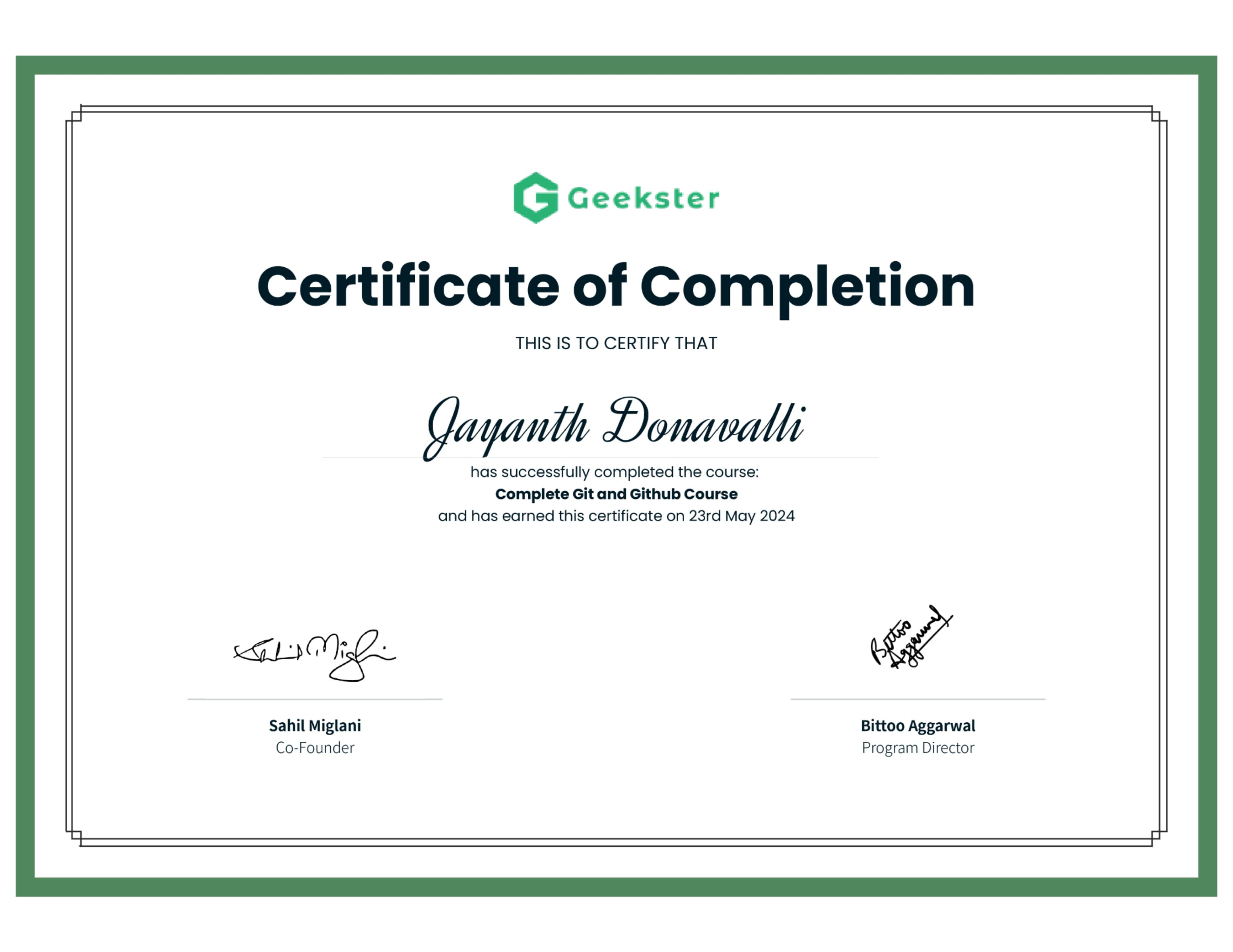 Geekster certification badge image