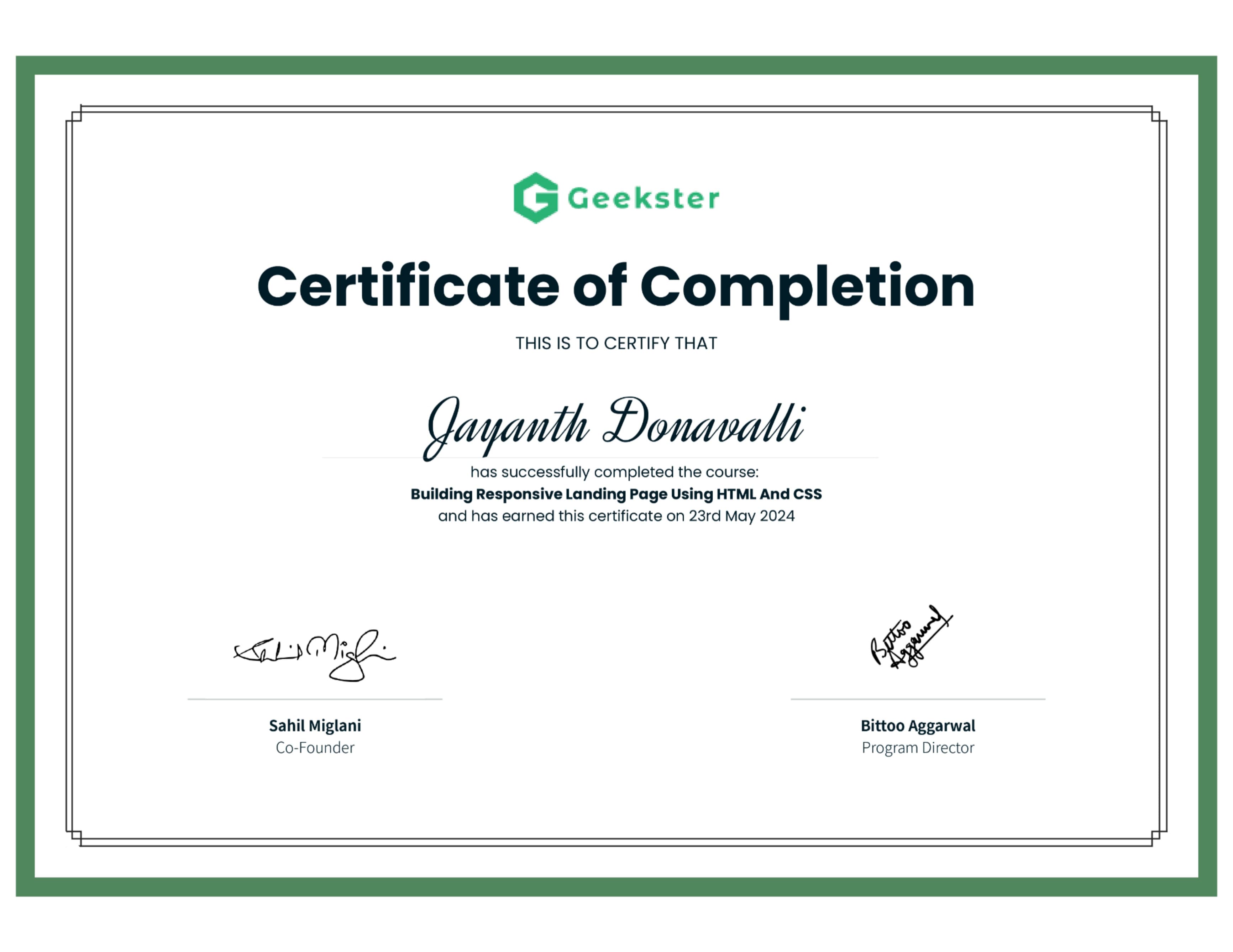 Geekster certification badge image